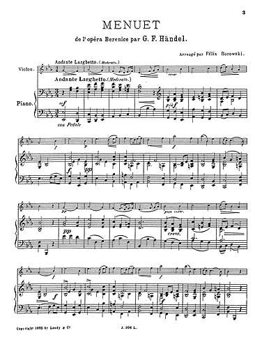 Menuet From Berenice Borowski
